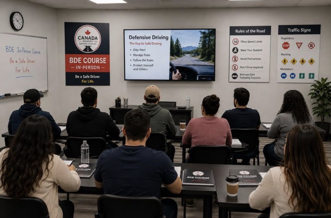 Canada Drivers classroom course with multiple students